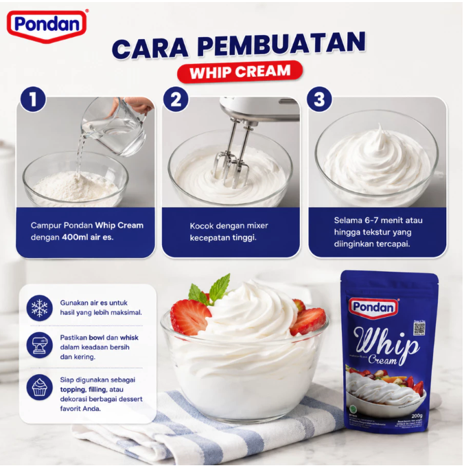 Tips agar whipped cream tidak cepat leleh