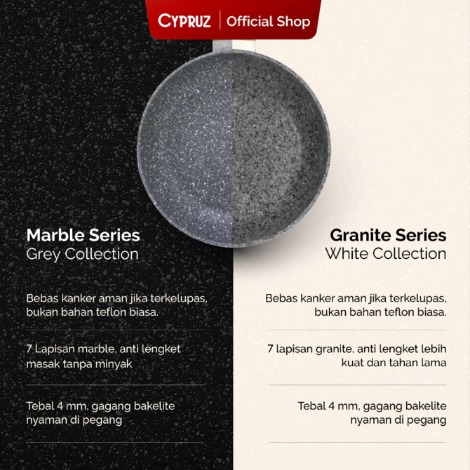 Apa bedanya wajan granit vs marble?