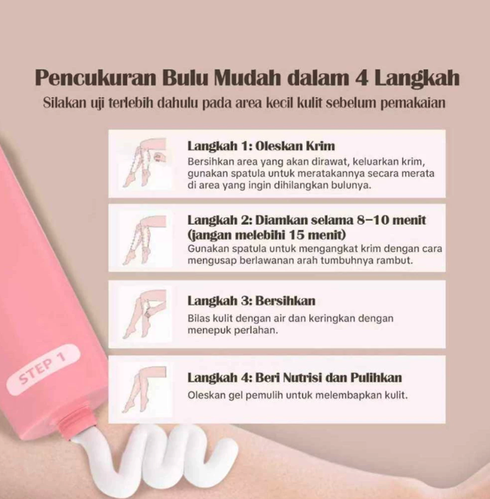 Bagaimana cara memakai krim penghilang bulu?