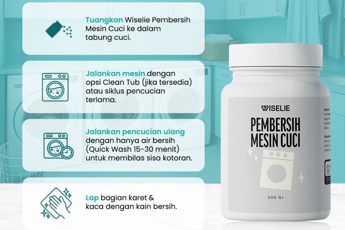 Cara membersihkan mesin cuci pakai apa?