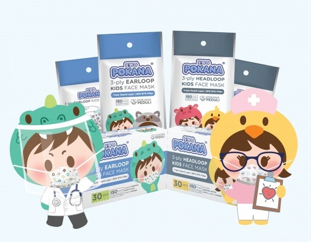 Masker yang keren untuk anak-anak dan orang dewasa dari Pokana
