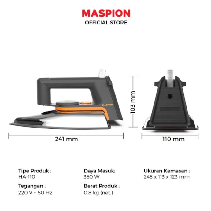 Setrika Maspion berapa watt?