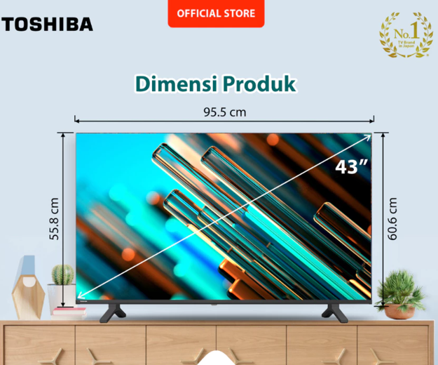 Berapa ukuran TV 43 inch?