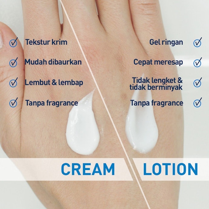 Apa perbedaan moisturizer lotion dan cream CeraVe?