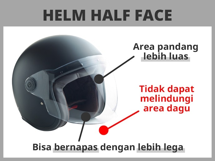 Apa kelebihan helm half face?