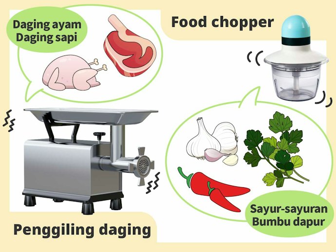 Apa perbedaan mesin pengiling daging dan chopper daging?