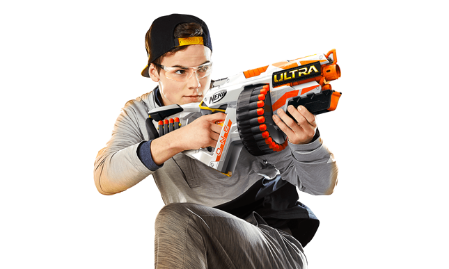 Untuk anak usia 8–13 tahun, cek seri Elite 2.0, Zombie Strike, Mega, N-Strike Elite, Ultra, dan Halo