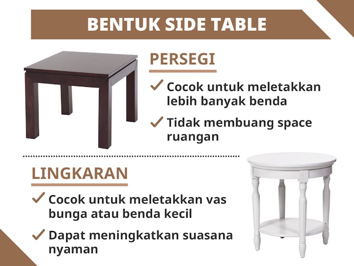 Gunakan meja persegi untuk penyimpanan lebih optimal dan meja bulat agar lebih efisien