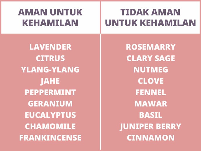 Hindari aroma yang tidak aman untuk ibu hamil dan janin, seperti rosemary, clove, dan lainnya