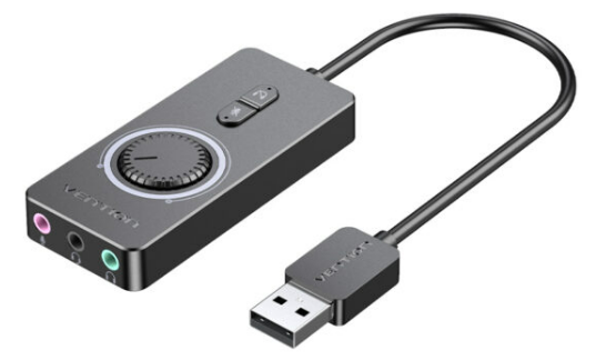 Pertimbangkan audio splitter model USB untuk komputer atau laptop