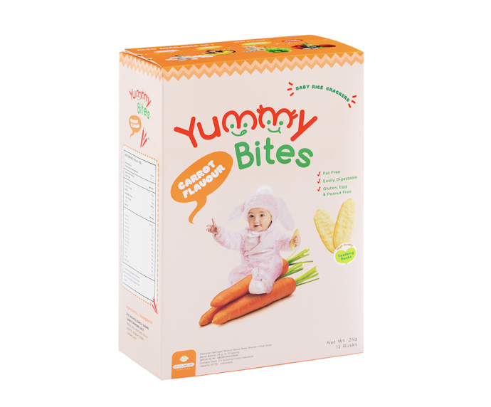 Yummy Bites Rice Crackers: Mudah meleleh di mulut bayi