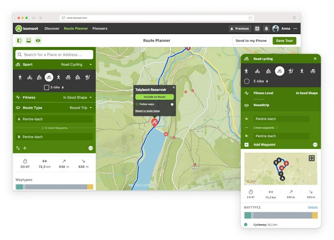 Fitur perencanaan rute: Mempersiapkan Anda sebelum bersepeda