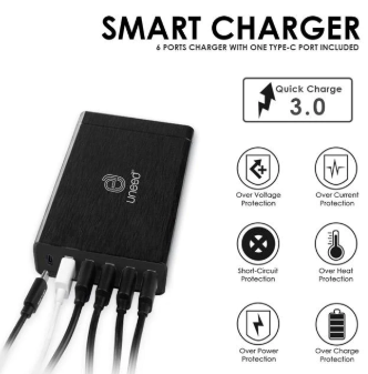 Uneed 6 Ports Smart Charger Translation missing: id.activerecord.decorators.item_part_image/alt