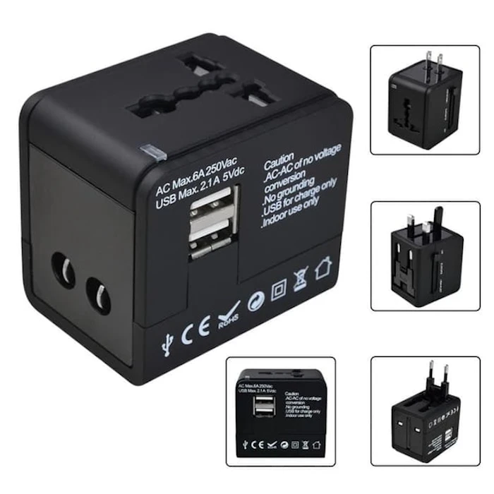 Universal Travel Adaptor Dual USB International Translation missing: id.activerecord.decorators.item_part_image/alt