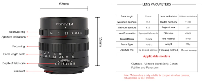 7Artisans 55mm F1.4 Translation missing: id.activerecord.decorators.item_part_image/alt