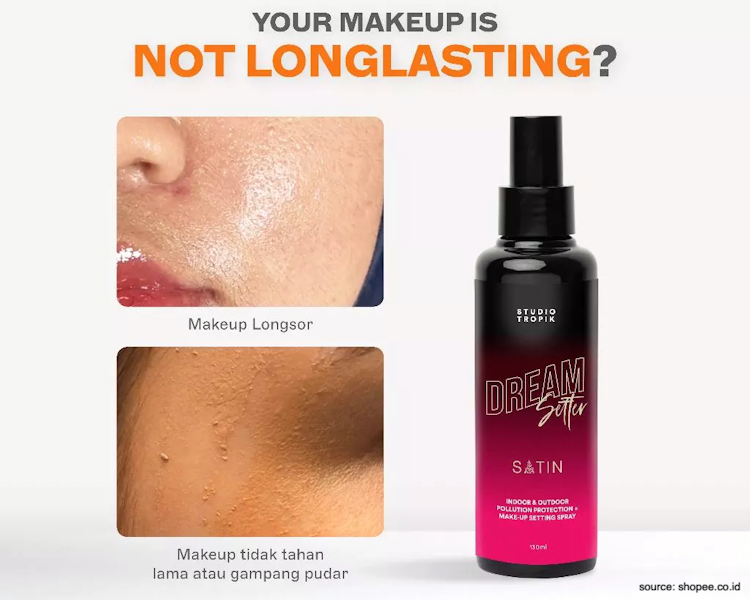 PT Parvis Magna Jaya Studio Tropik DreamSetter Satin Make-up Setting Spray 130 ml Translation missing: id.activerecord.decorators.item_part_image/alt