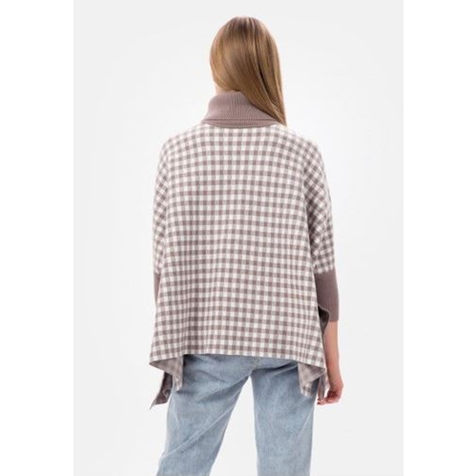 MKY Clothing Brown Plaid Knit Turtleneck Sweater Translation missing: id.activerecord.decorators.item_part_image/alt