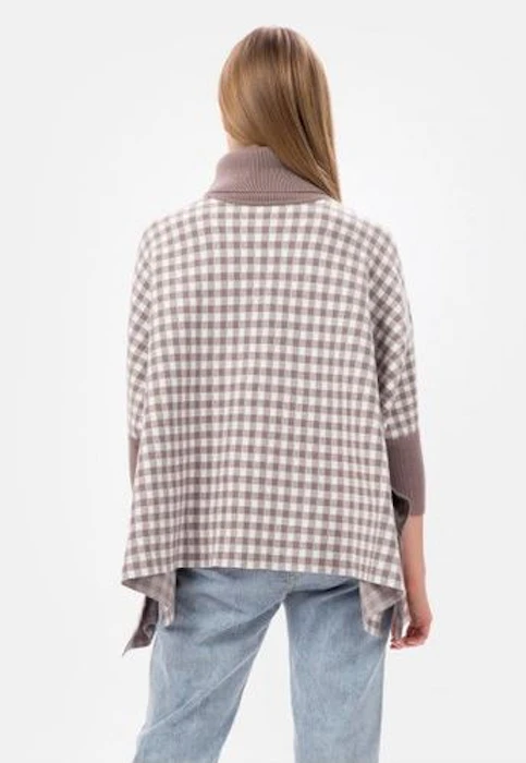 MKY Clothing Brown Plaid Knit Turtleneck Sweater Translation missing: id.activerecord.decorators.item_part_image/alt