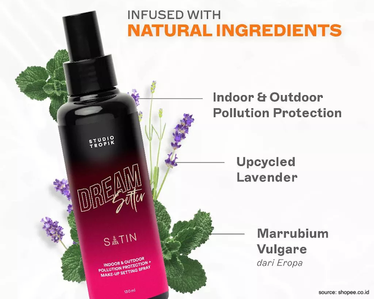 PT Parvis Magna Jaya Studio Tropik DreamSetter Satin Make-up Setting Spray 130 ml Translation missing: id.activerecord.decorators.item_part_image/alt