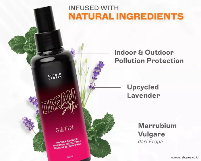 PT Parvis Magna Jaya Studio Tropik DreamSetter Satin Make-up Setting Spray 130 ml Translation missing: id.activerecord.decorators.item_part_image/alt