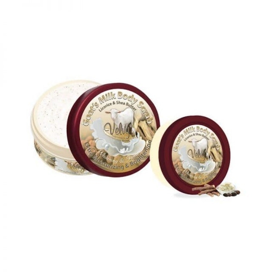 Velvy Goat’s Milk Body Scrub Licorice & Shea Butter Translation missing: id.activerecord.decorators.item_part_image/alt