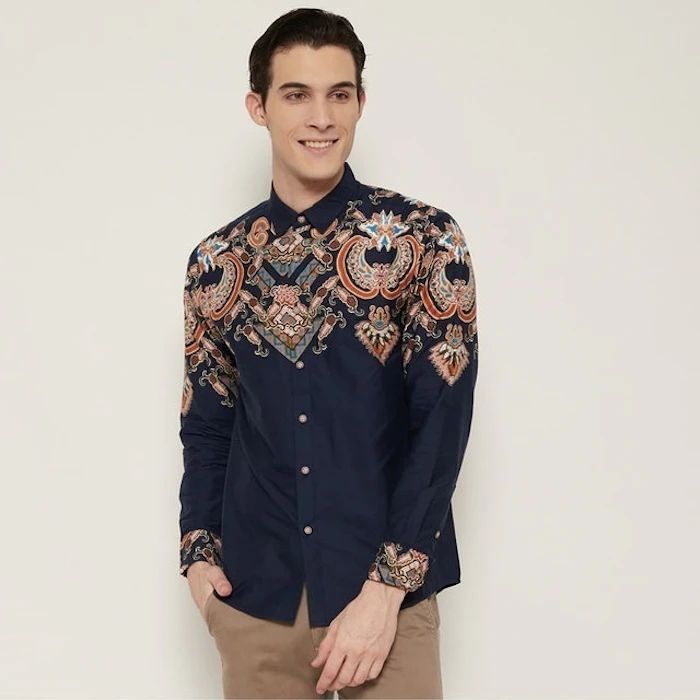 M231 Kemeja Pria Batik Warna Navy 1699 Translation missing: id.activerecord.decorators.item_part_image/alt
