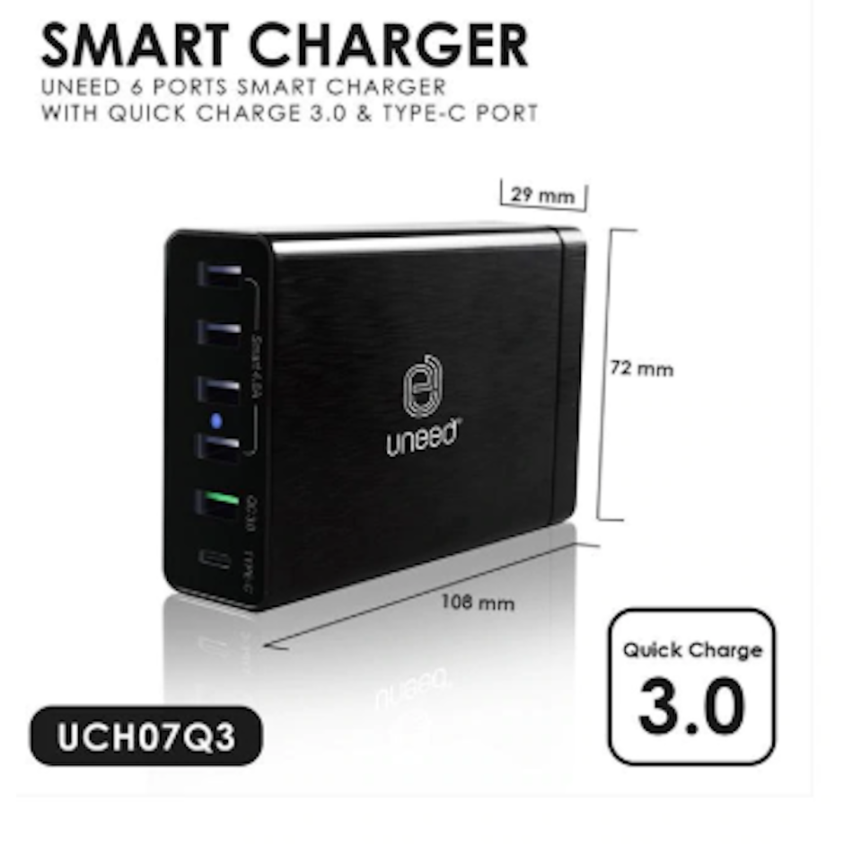 Uneed 6 Ports Smart Charger Translation missing: id.activerecord.decorators.item_part_image/alt