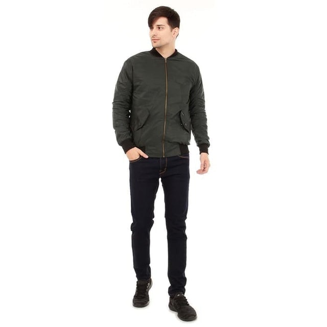 Cottonology  Dark Green Bomber Jaket Translation missing: id.activerecord.decorators.item_part_image/alt