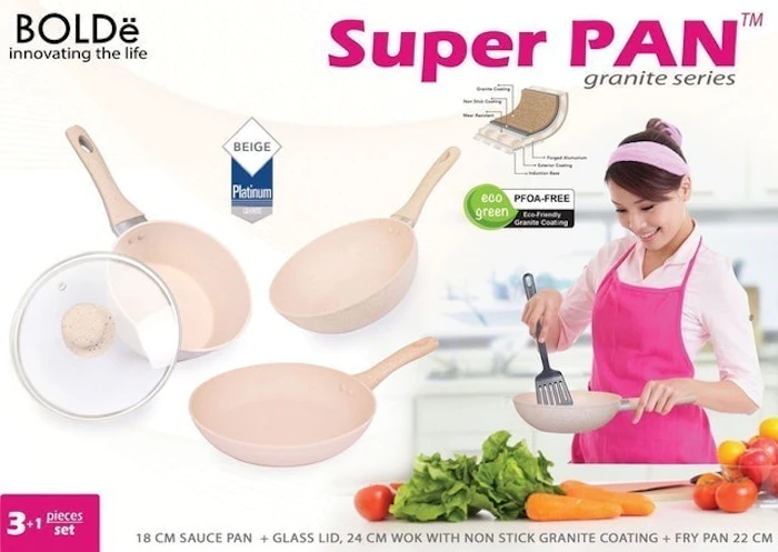 BOLDe Super Pan Granite 3+1 pcs Sets Beige Translation missing: id.activerecord.decorators.item_part_image/alt