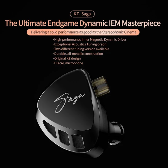 KZ SAGA Single DD In Ear Earphone Metal with MIC Translation missing: id.activerecord.decorators.item_part_image/alt