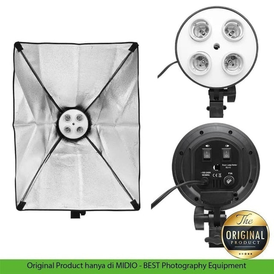 Midio Paket Studio Light Stand 2M plus 4 Socket E27 plus Softbox Translation missing: id.activerecord.decorators.item_part_image/alt