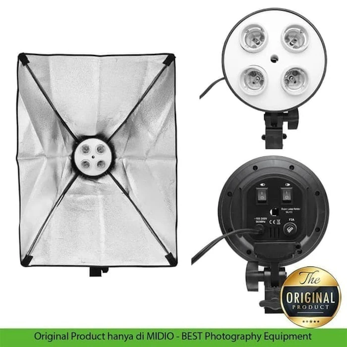 Midio Paket Studio Light Stand 2M plus 4 Socket E27 plus Softbox Translation missing: id.activerecord.decorators.item_part_image/alt