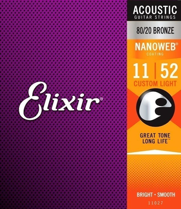 Elixir Acoustic Guitar Strings 80/20 Bronze Nanoweb Coating Translation missing: id.activerecord.decorators.item_part_image/alt