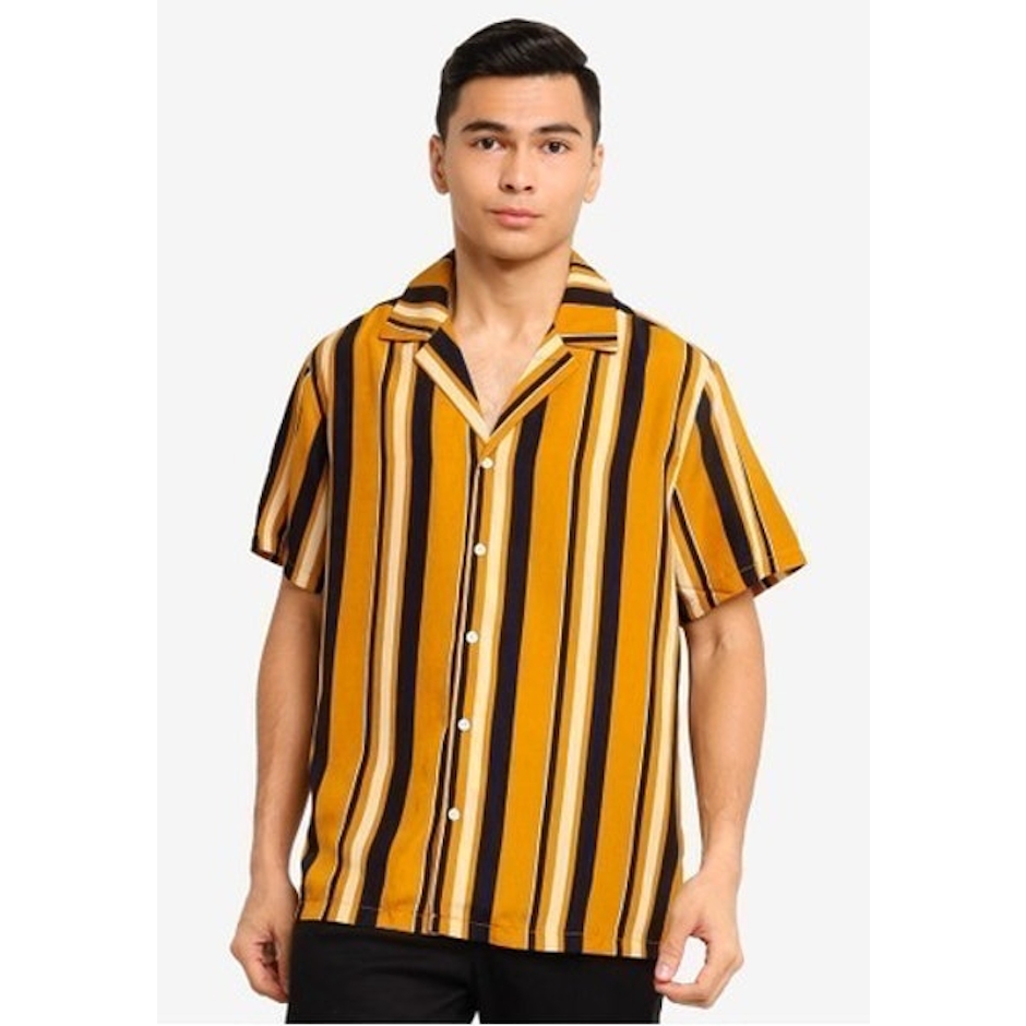 ZALORA BASICS Basic Printed Revere Collar Shirt Translation missing: id.activerecord.decorators.item_part_image/alt