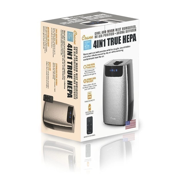 Crane 4IN1 TRUE HEPA Cool & Warm Mist Humidifier, UV Air Purifier & Aroma Diffuser Translation missing: id.activerecord.decorators.item_part_image/alt