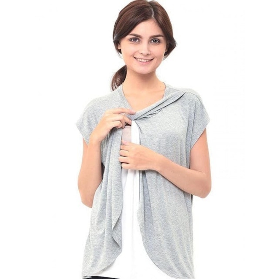 Mooimom Maternity Nursing T-Shirt With Wrap Overlay Translation missing: id.activerecord.decorators.item_part_image/alt