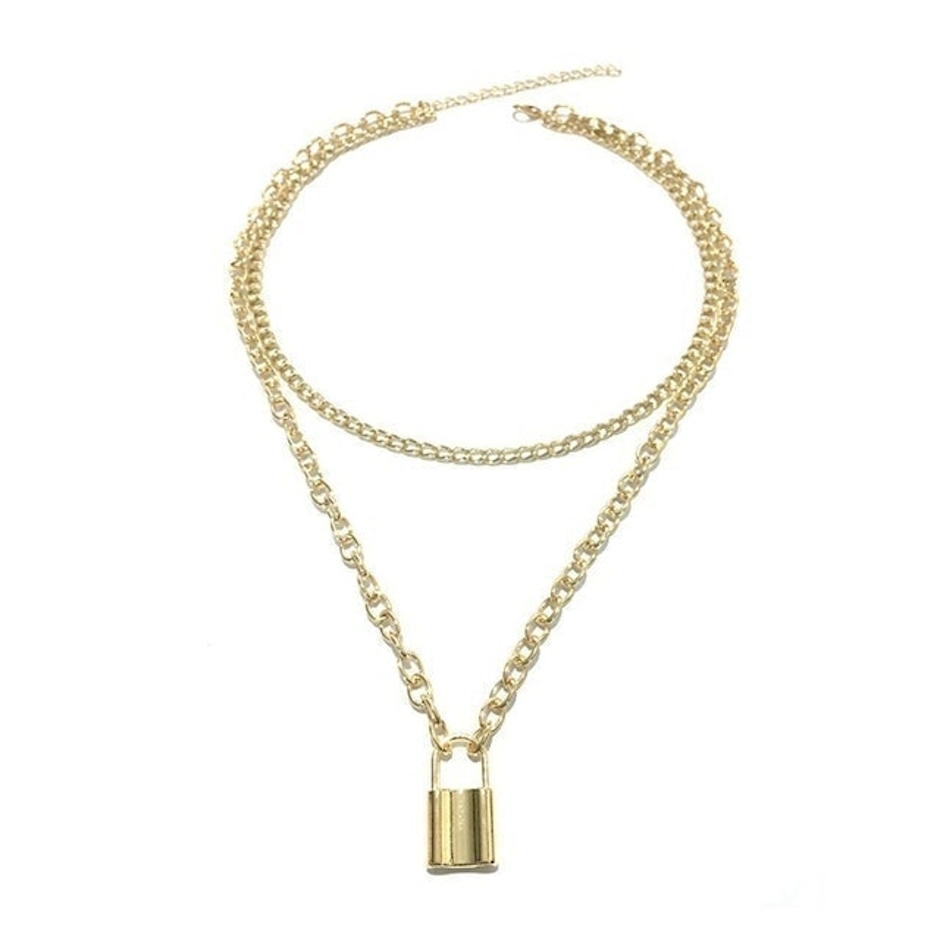 Kalung Rantai dengan Liontin Gembok Translation missing: id.activerecord.decorators.item_part_image/alt
