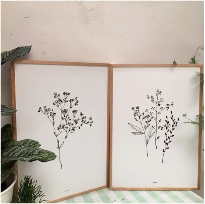 casadecor.id Hiasan Dinding Walldecor Line Art Plant size 50 x 70 cm 1 set Translation missing: id.activerecord.decorators.item_part_image/alt