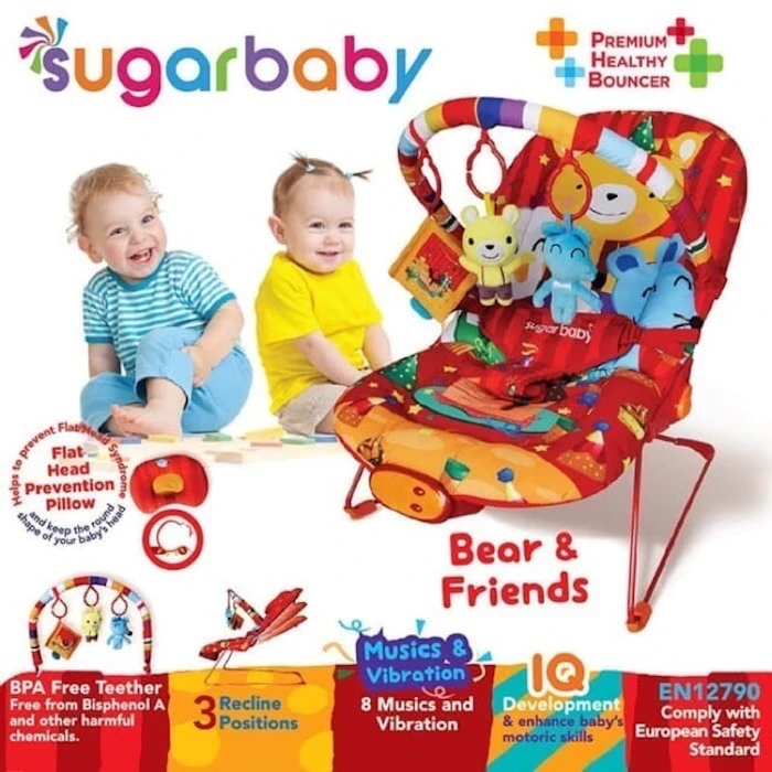 Sugar Baby Premium Healthy Bouncer Bayi 3 Recline - Bear & Friends Translation missing: id.activerecord.decorators.item_part_image/alt