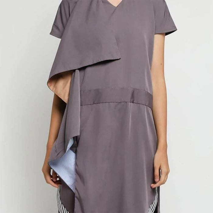 Oline Workrobe Sided Layered Dress Grey Mix Blue Translation missing: id.activerecord.decorators.item_part_image/alt