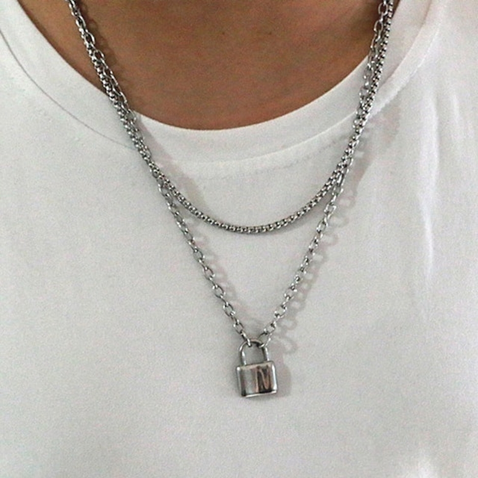 Kalung Rantai dengan Liontin Gembok Translation missing: id.activerecord.decorators.item_part_image/alt