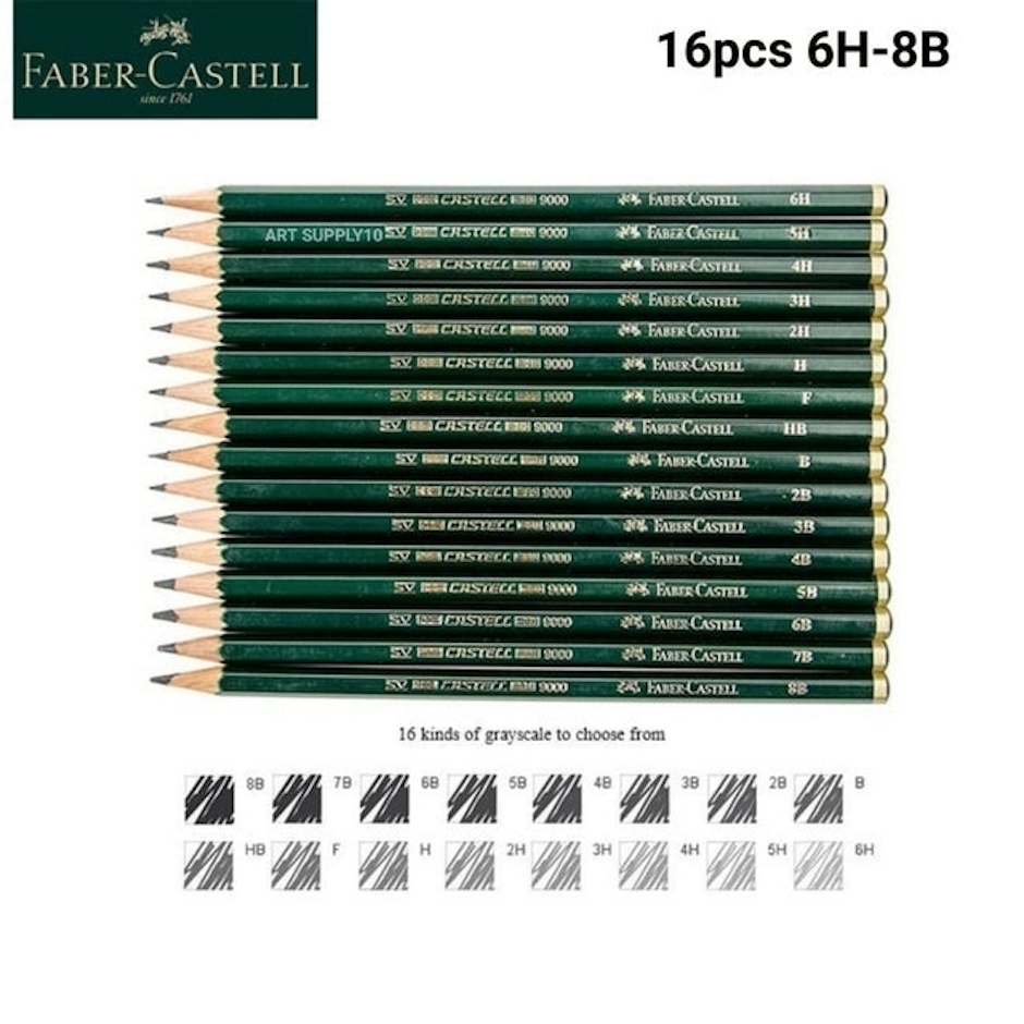 Faber Castell Pensil 9000 16 pcs 6H-8B Translation missing: id.activerecord.decorators.item_part_image/alt