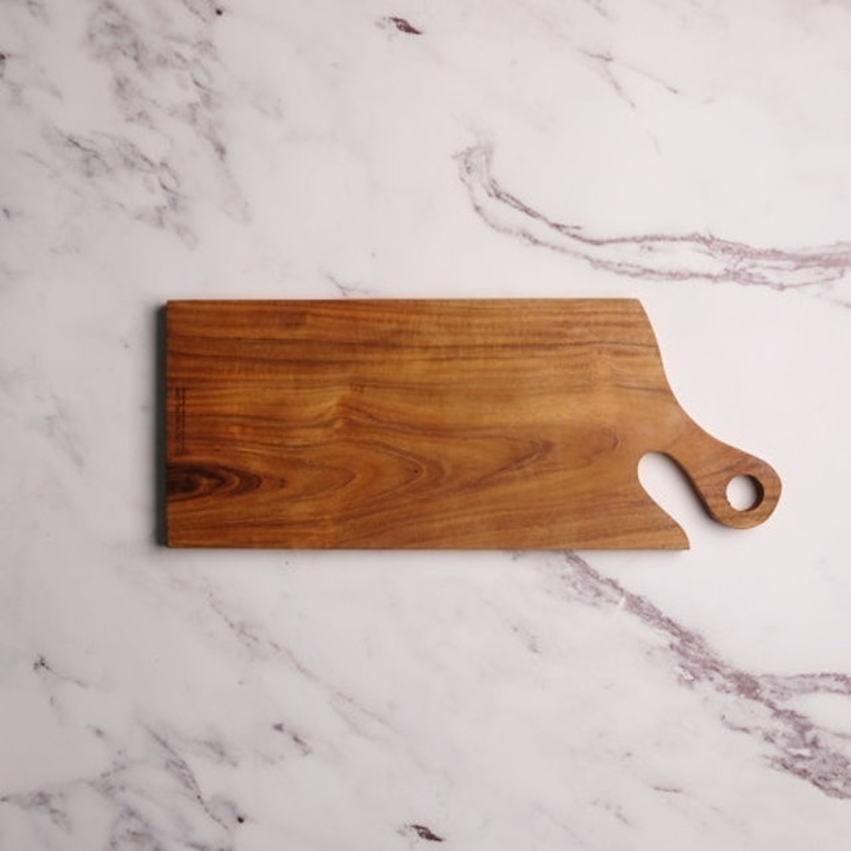 Brewsuniq Teak Wooden Serving Board W Handle 40.5 x 16.2cm Translation missing: id.activerecord.decorators.item_part_image/alt