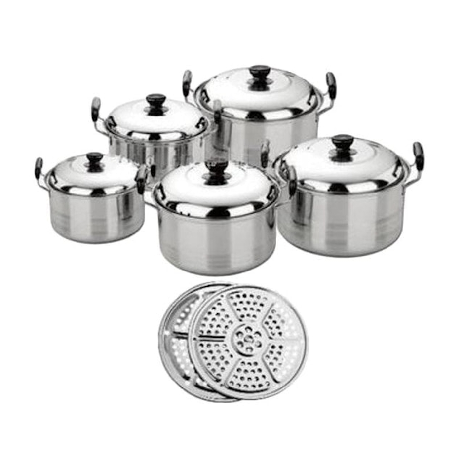 Kingko Panci Set 5 Pcs + Steamer Translation missing: id.activerecord.decorators.item_part_image/alt