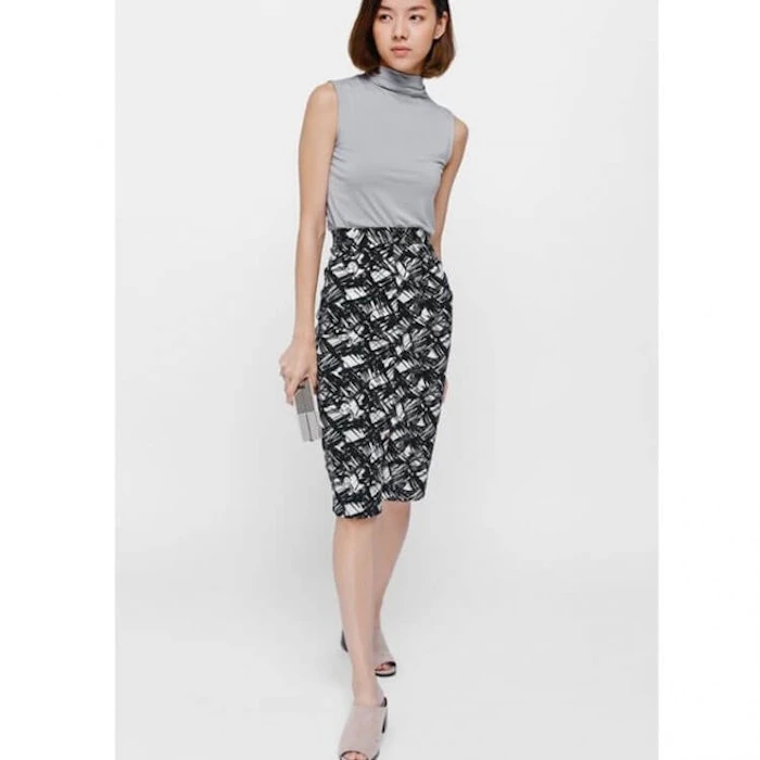 Love, Bonito Mignon Printed Slit Pencil Skirt Translation missing: id.activerecord.decorators.item_part_image/alt