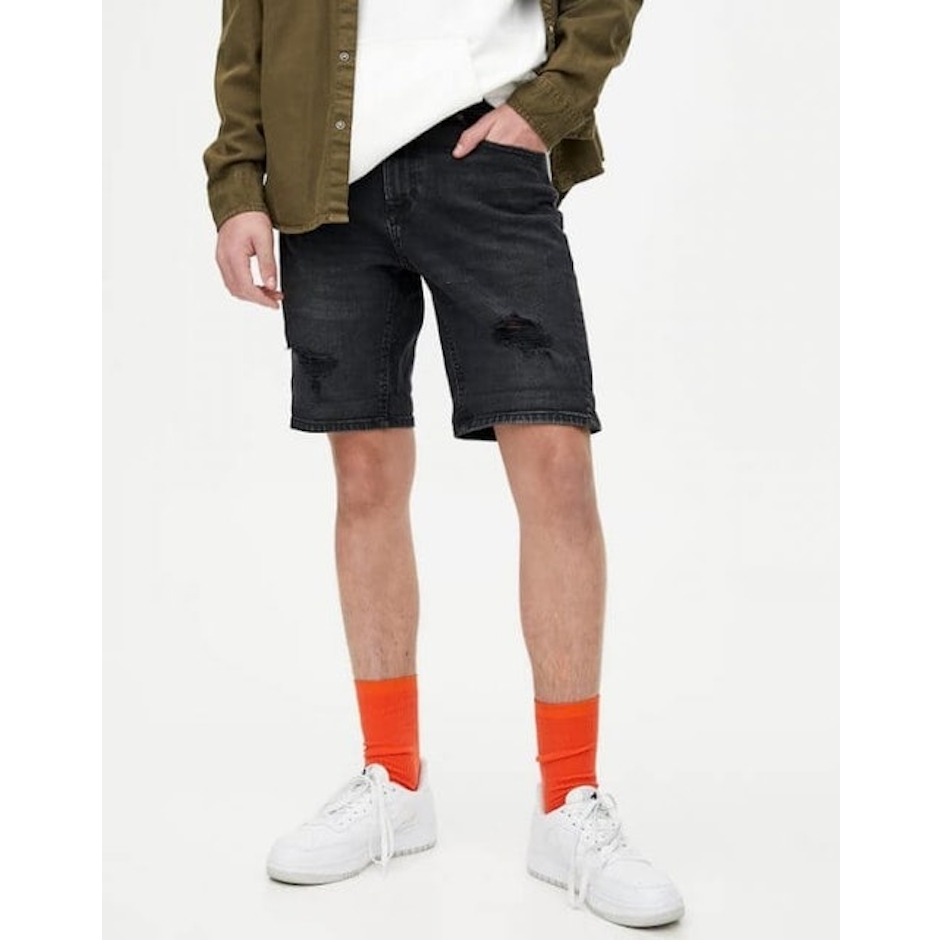 Pull & Bear Basic Ripped Denim Bermuda Shorts Translation missing: id.activerecord.decorators.item_part_image/alt