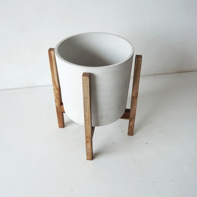 KINIBOTANICA Concrete Pot 28 + JATI Standing Planter Translation missing: id.activerecord.decorators.item_part_image/alt