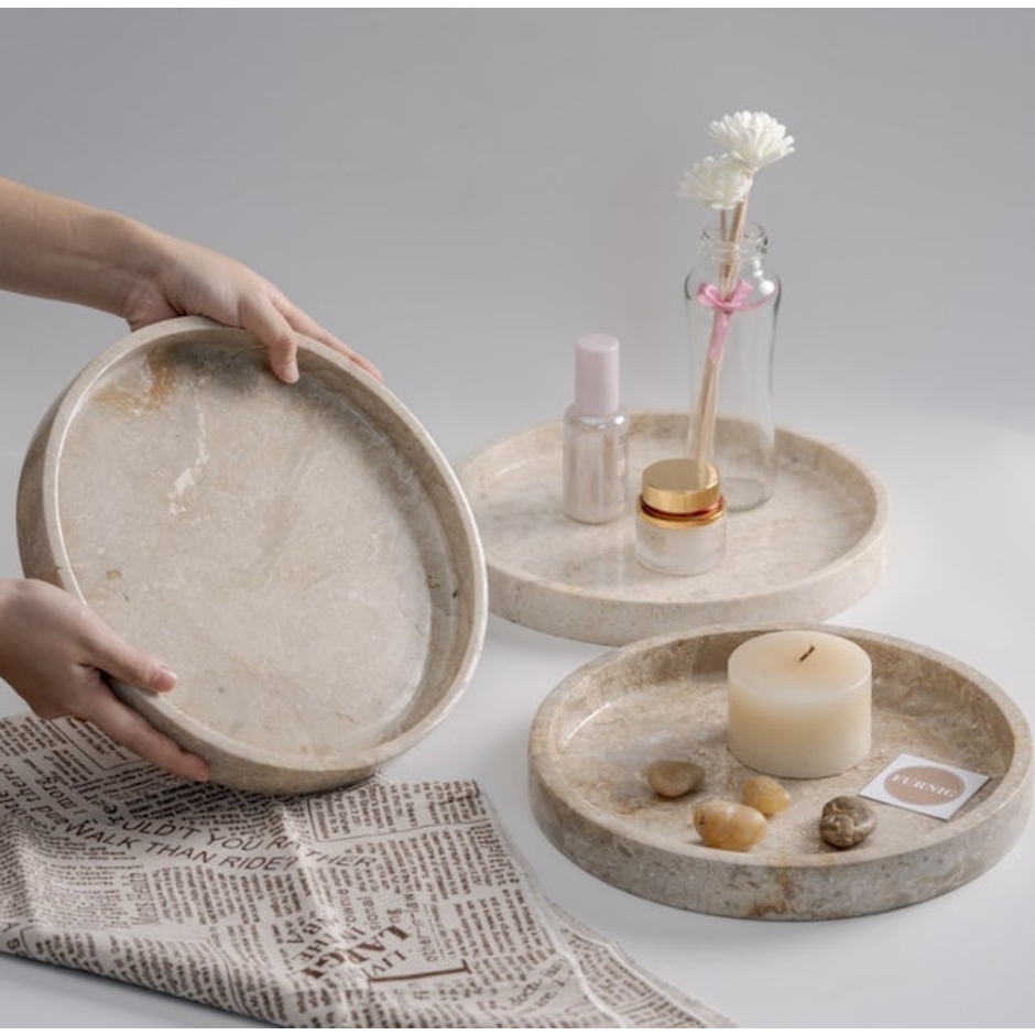 Furnig Collection Ara Marble Tray (Marble Tray Bulat) Translation missing: id.activerecord.decorators.item_part_image/alt