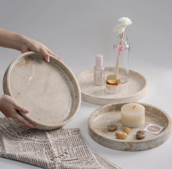 Furnig Collection Ara Marble Tray (Marble Tray Bulat) Translation missing: id.activerecord.decorators.item_part_image/alt