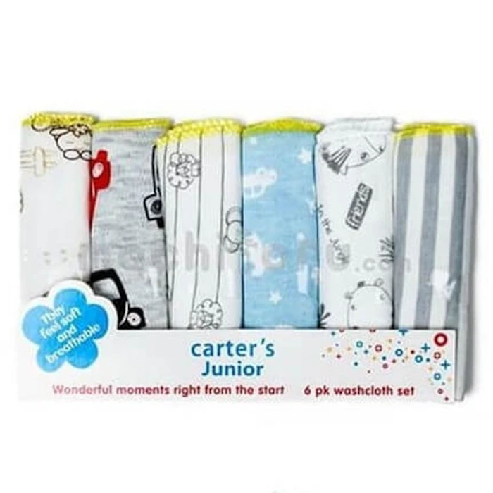 Carter's Junior 6 Pack Washcloth Set Translation missing: id.activerecord.decorators.item_part_image/alt